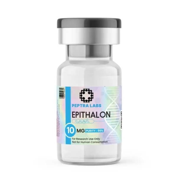 Epithalon 10 mg – flacon de peptidă pentru cercetare, puritate 99% pe etichetă, Peptra Labs