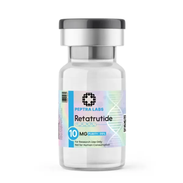 Retatrutide 10 mg - flacon de peptidă pentru cercetare, puritate 99% pe etichetă, Peptra Labs