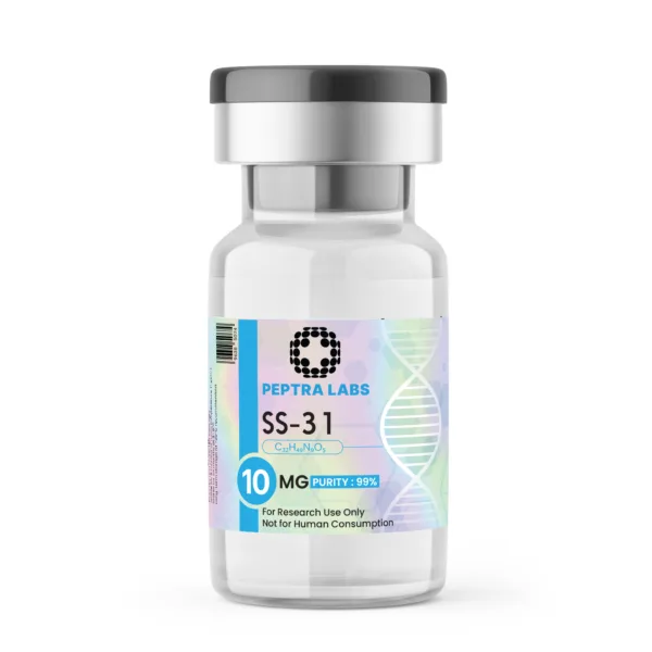 SS-31 10mg research vial, sealed, labelled, research use only