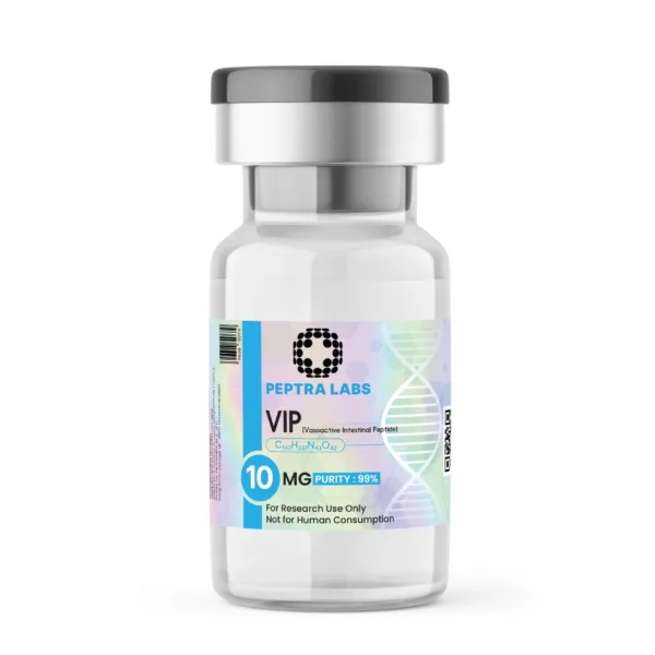 VIP 10 mg – flacon de peptidă pentru cercetare, puritate 99% pe etichetă, Peptra Labs