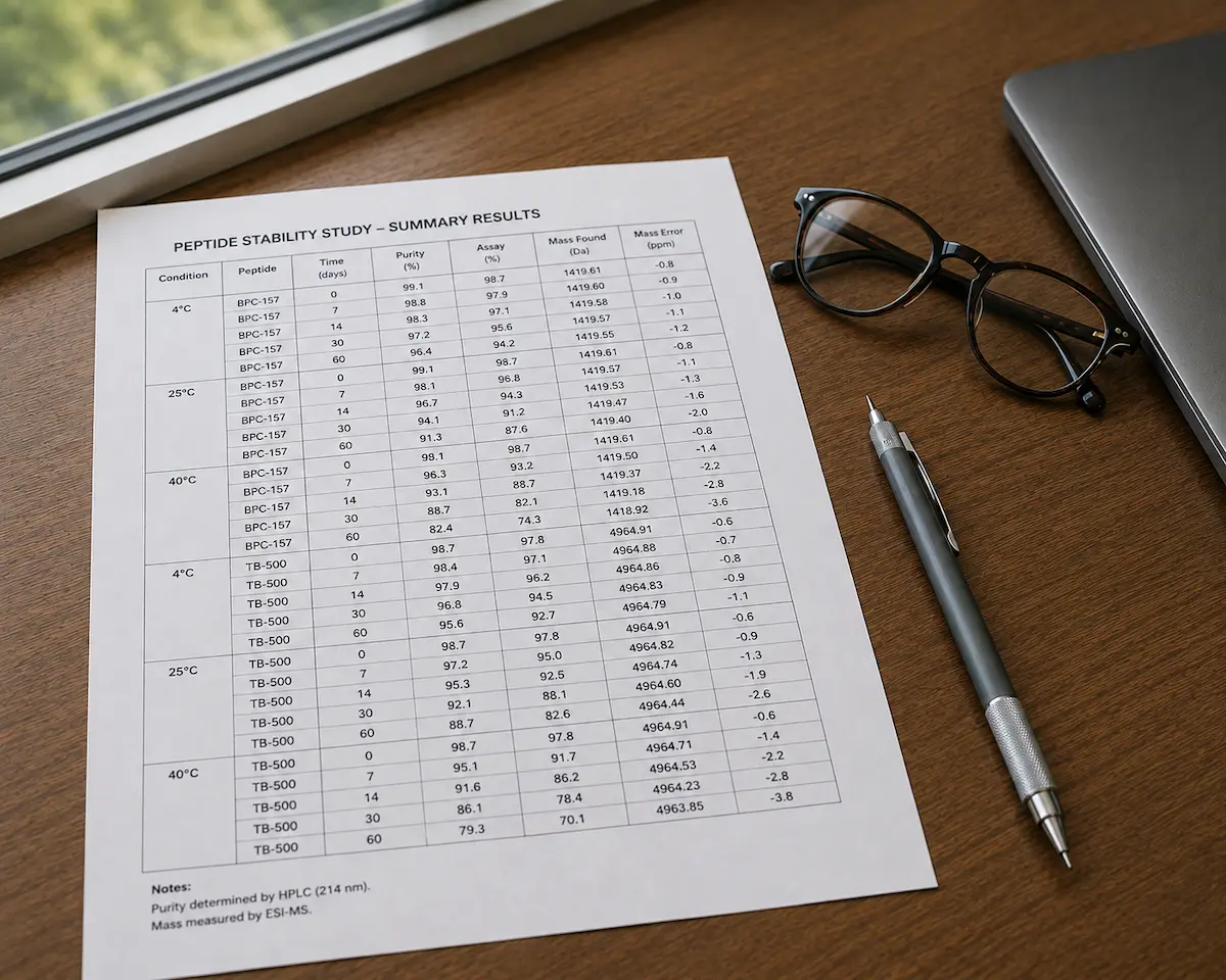 Tabel de date dintr-un studiu de cohortă, tipărit pe un birou, ca în analiza tirzepatide pe HFpEF.